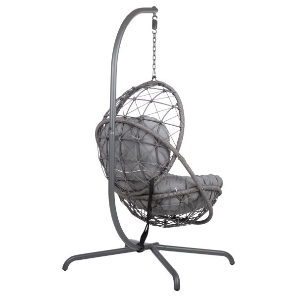 Pakabinamas krėslas Home4you AMARA 134x134xH196cm, tamsiai pilka - 3