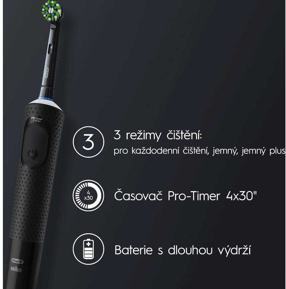 Elektrinis dantų šepetėlis Oral-B D103.413.3 Vitality Pro Black, juodos sp. - 4