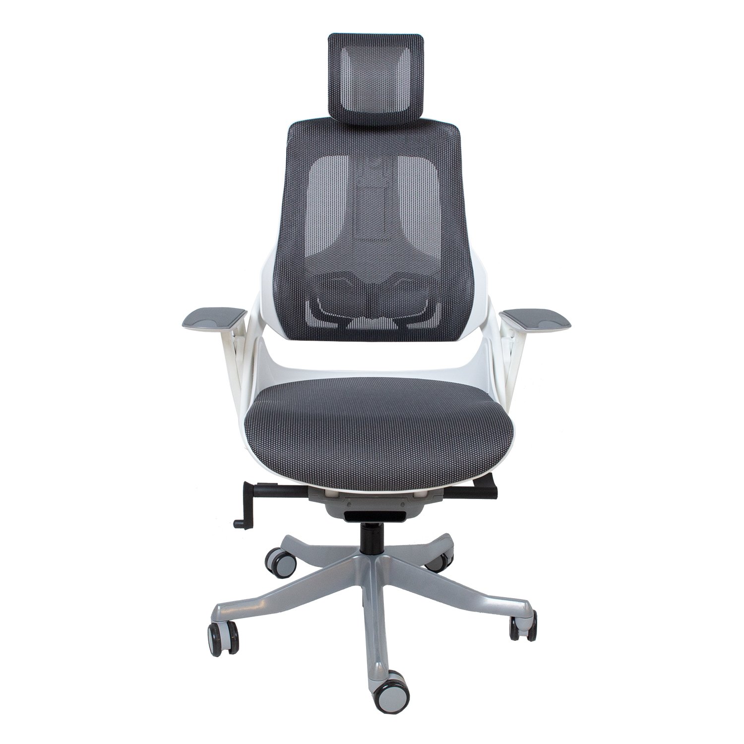 Biuro kėdė WAU, 65x49x112-129cm, pilka/balta - 1