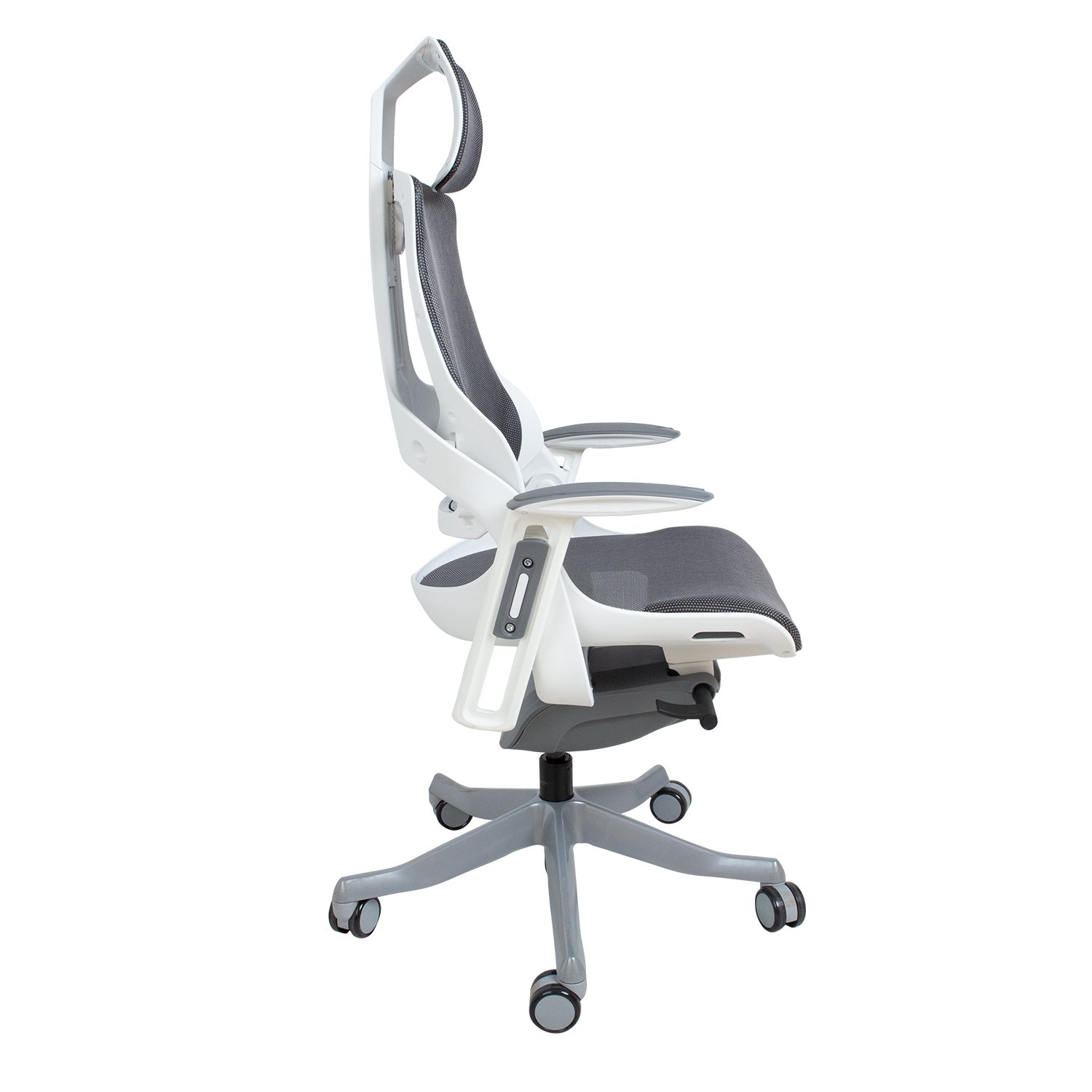 Biuro kėdė WAU, 65x49x112-129cm, pilka/balta - 4