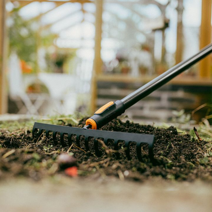 Grėblys be koto FISKARS OneClick, 14 dantų, dirvožemiui - 3