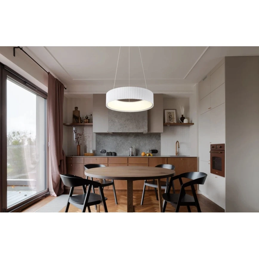Pakabinamas LED šviestuvas GLOBO KEMP, 45W, CCT 2700/4000/6000K, 5625lm, baltos sp, ø46x120cm-1