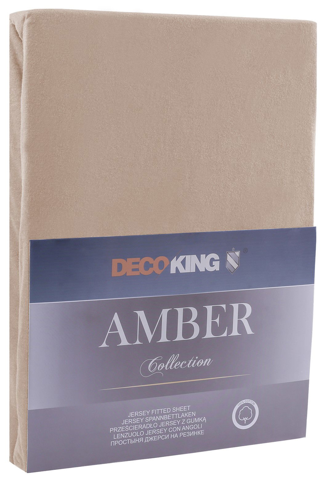 Jersey paklodė su guma Decoking AMBER Cappuccino, 220x240 cm-0