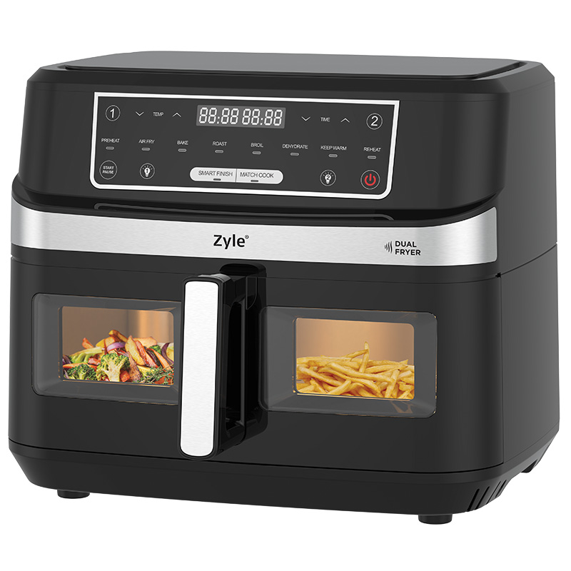 Karšto oro gruzdintuvė Zyle Dual Air Fryer 2 in 1 ZY551AF, 10 l - 2