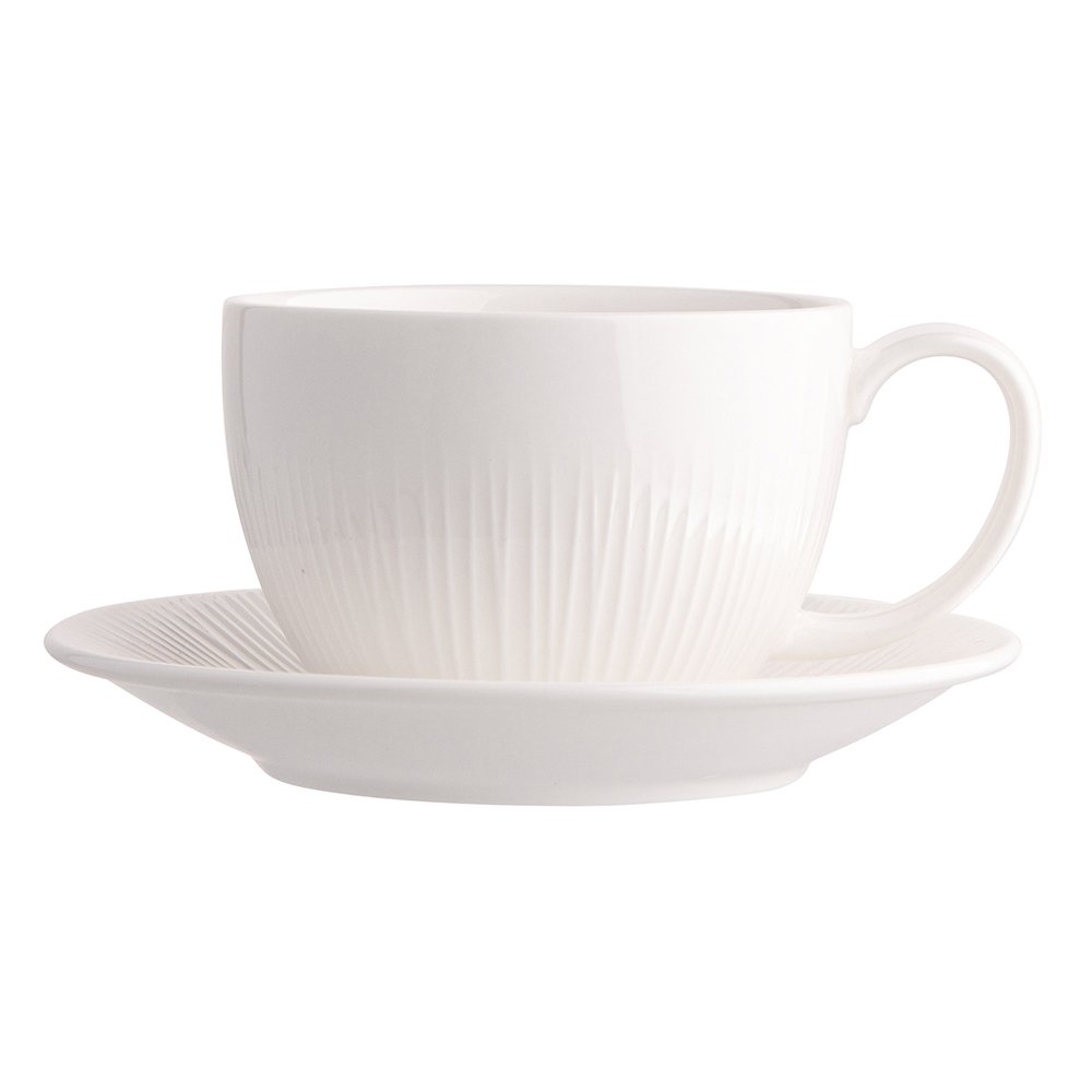 Porcelianinis puodelis su lėkštute ALTOM ALESSIA, kreminės sp., 250 ml