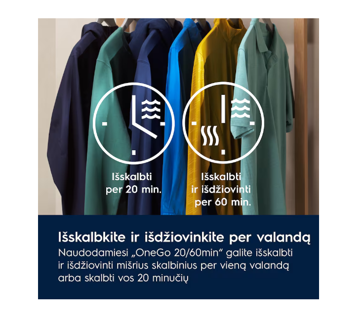 Skalbyklė - džiovyklė ELECTROLUX EW7W2612E, 10kg/6kg - 3
