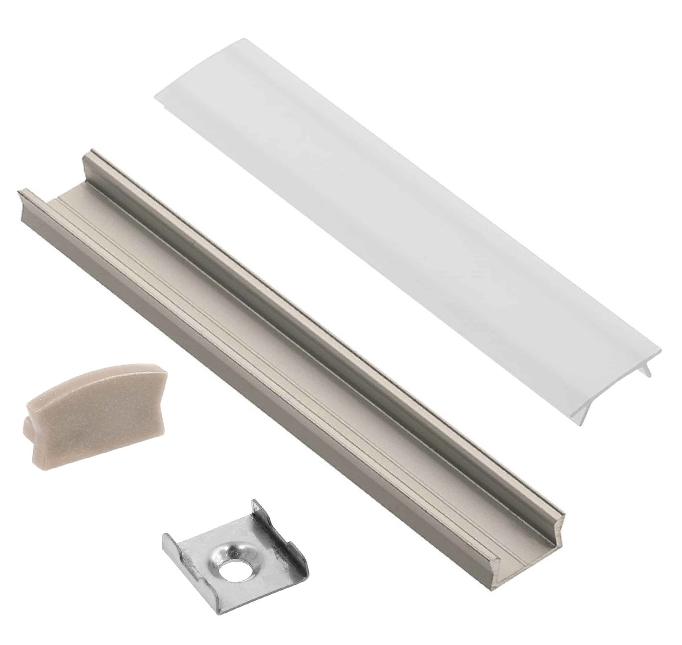 Profilis LED juostoms EUROLIGHT AL-S2-G, aliuminis, virštinkinis, pilkos sp., anoduotas,2m-0