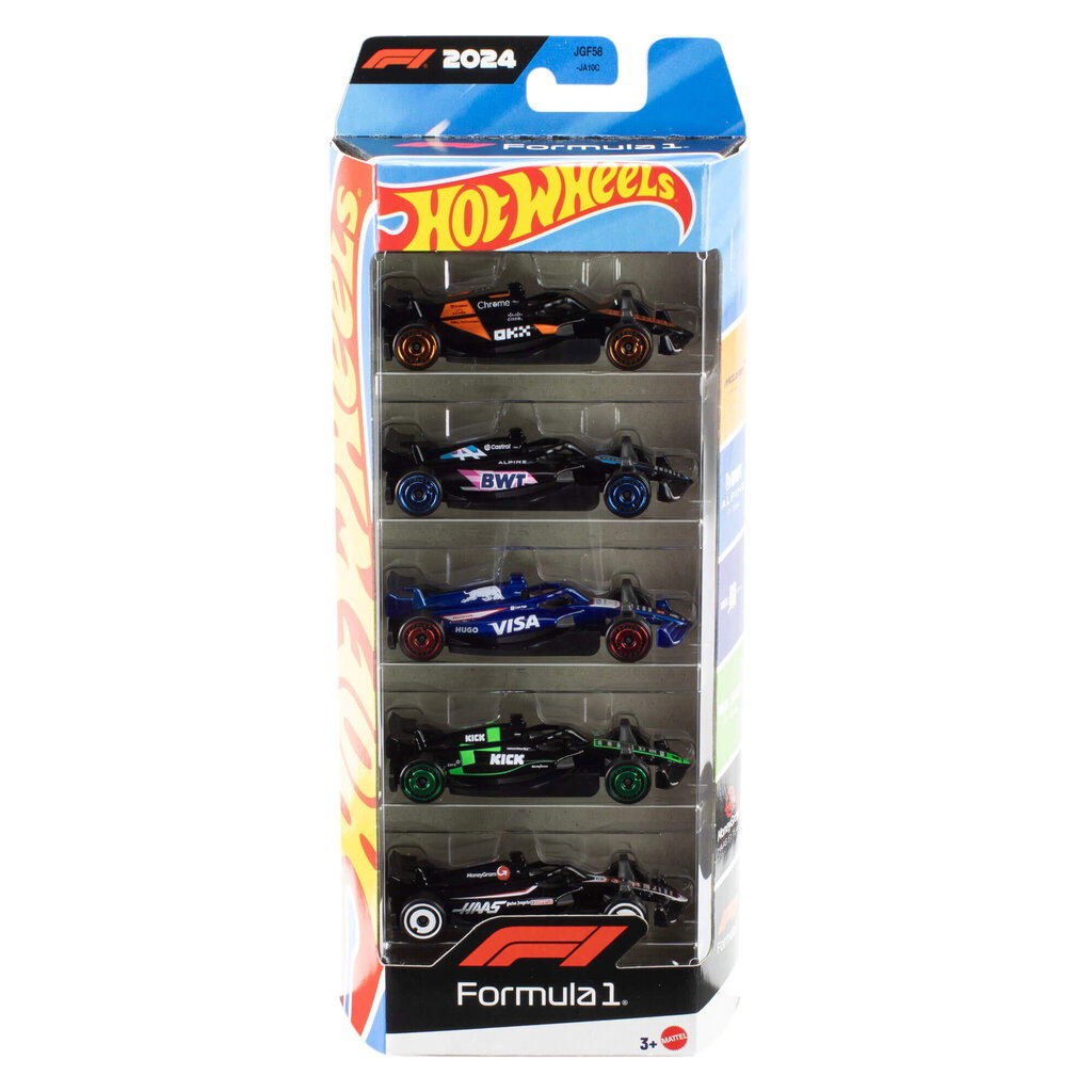 Automodelių rinkinys HOT WHEELS F-1, 1:64, 5 vnt.-0