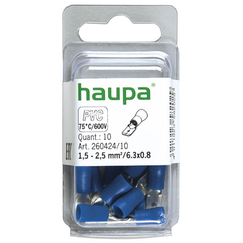 Antgalis laidų sujungimui HAUPA, 1,5-2,5/6,3 x 0,8 mm-0