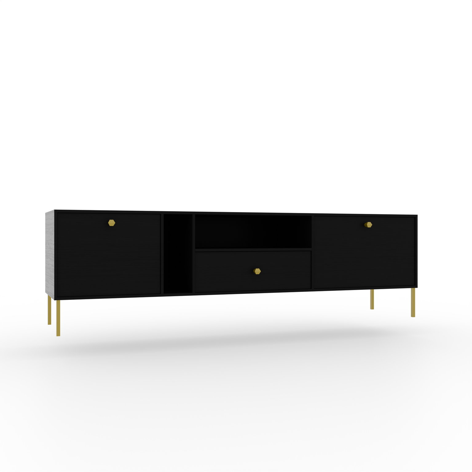 TV spintelė Tili 2D 1S, juoda-0