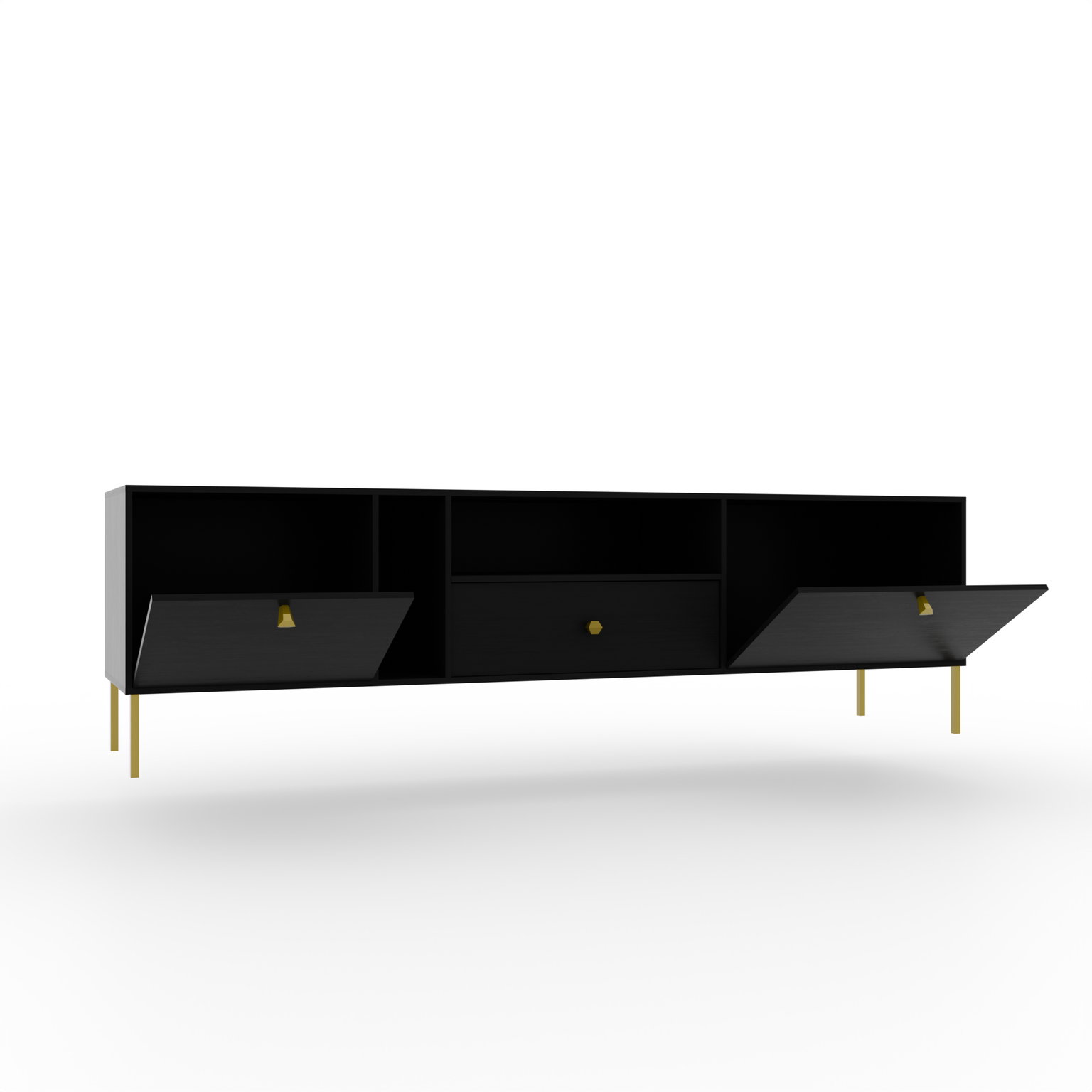 TV spintelė Tili 2D 1S, juoda-1