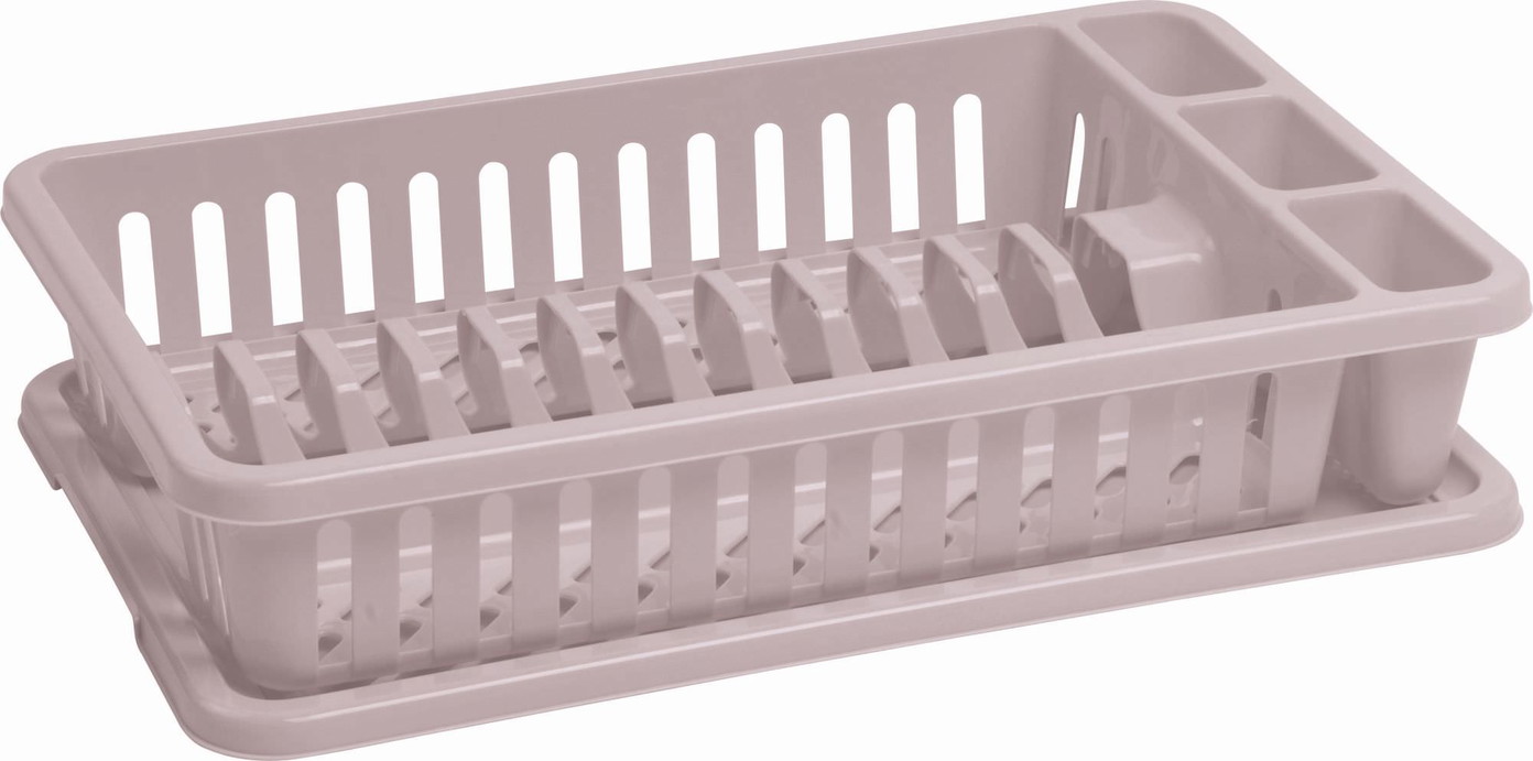 Indų džiovykla su padėklu CURVER BASIC KITCHEN ACCESORIES, kreminės spalvos, h9 x 26,5 x 42 cm-0
