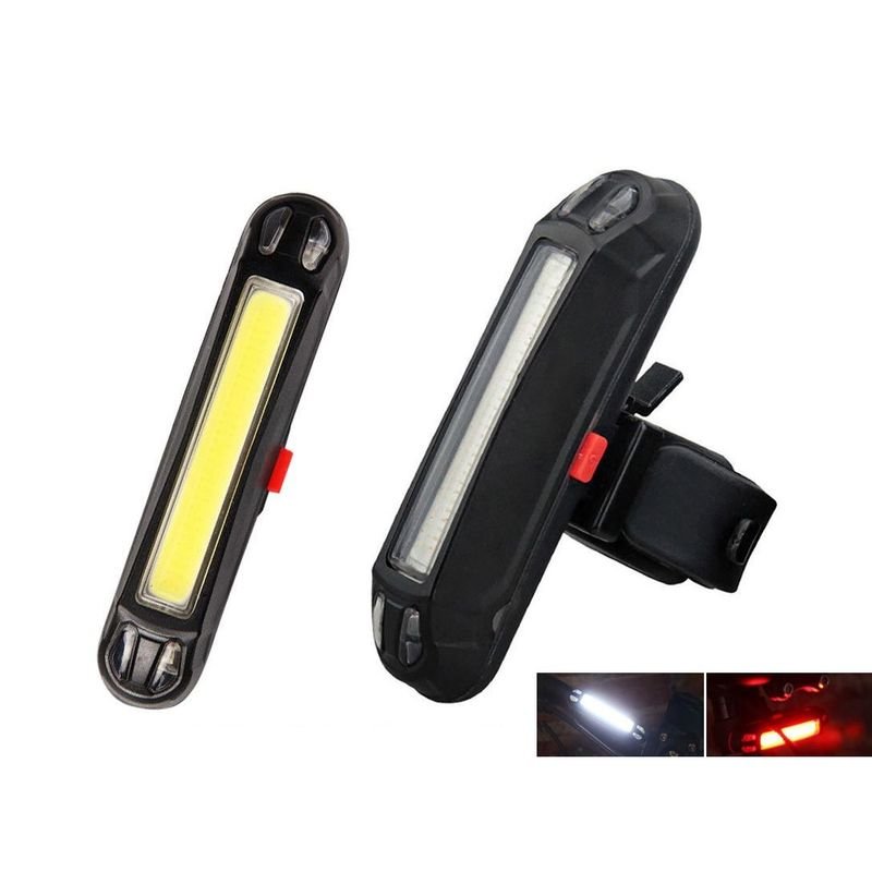 LED žibintuvėlis dviračiui ENTAC, IP65, 2W, 100lm, 4 funkcijos, pakraunamas USB, 8,2 x 1,5 cm - 1