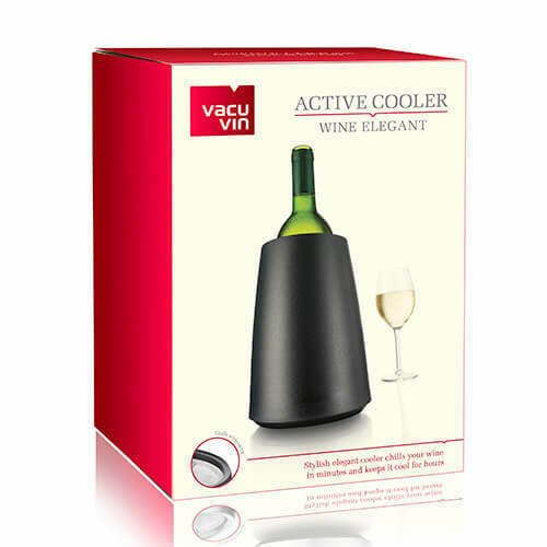 Vyno butelio šaldymo rankovė su indu Vacu Vin Elegant, juodos spalvos - 4