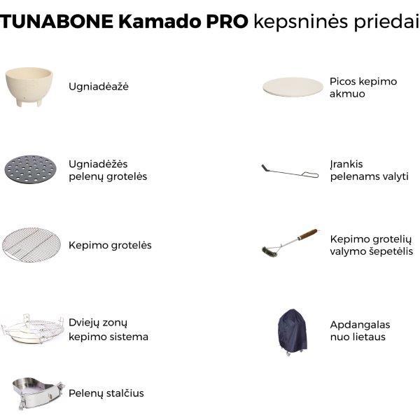 Kepsninė TunaBone Kamado Pro 24 colių L dydžio, tamsiai pilka - 5
