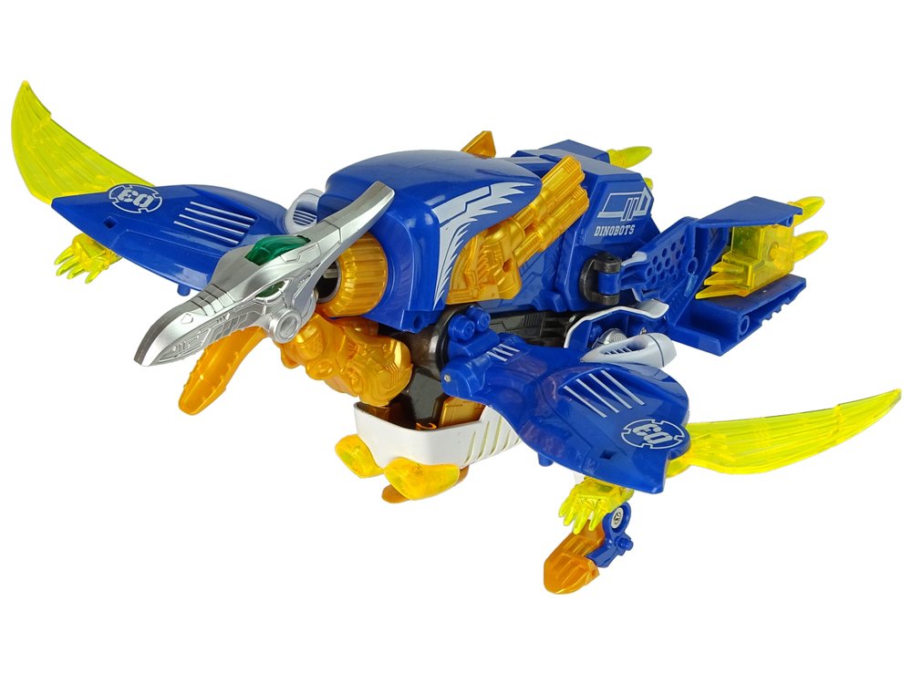 Transformeris dinozauras Dinobots 2in1 su šaudymo funkcija, mėlynas - 5