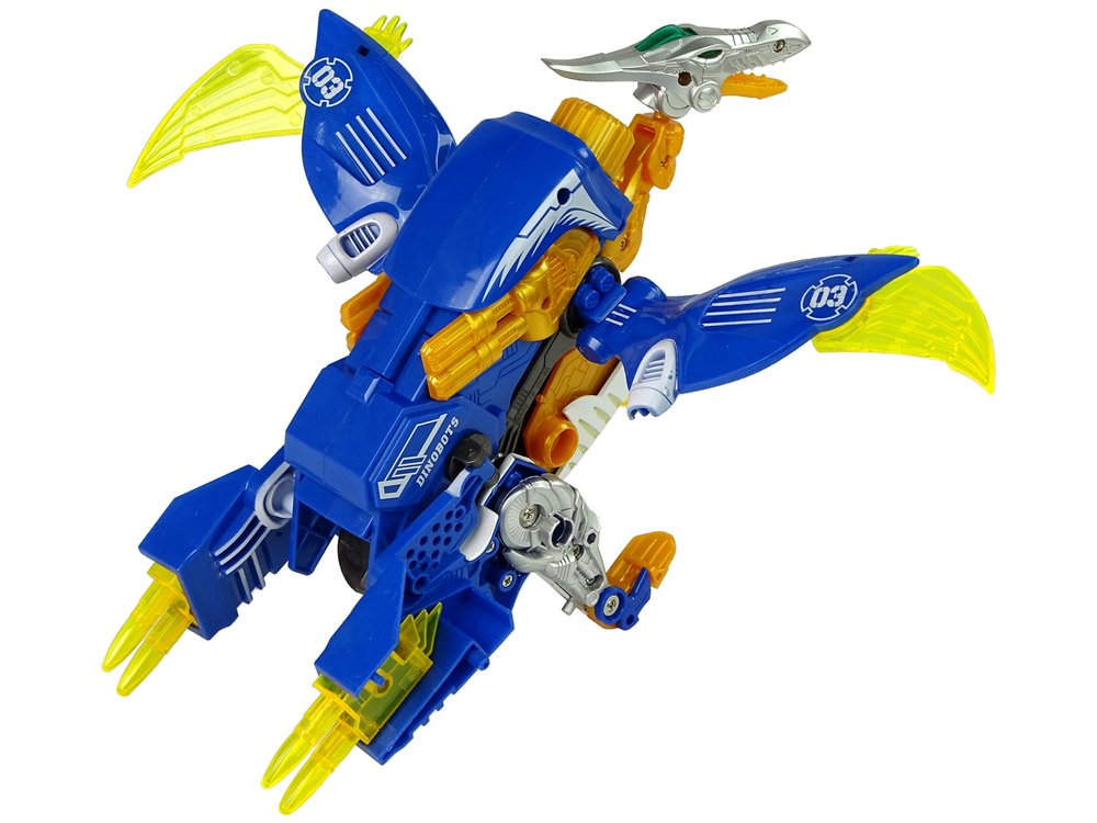 Transformeris dinozauras Dinobots 2in1 su šaudymo funkcija, mėlynas - 7