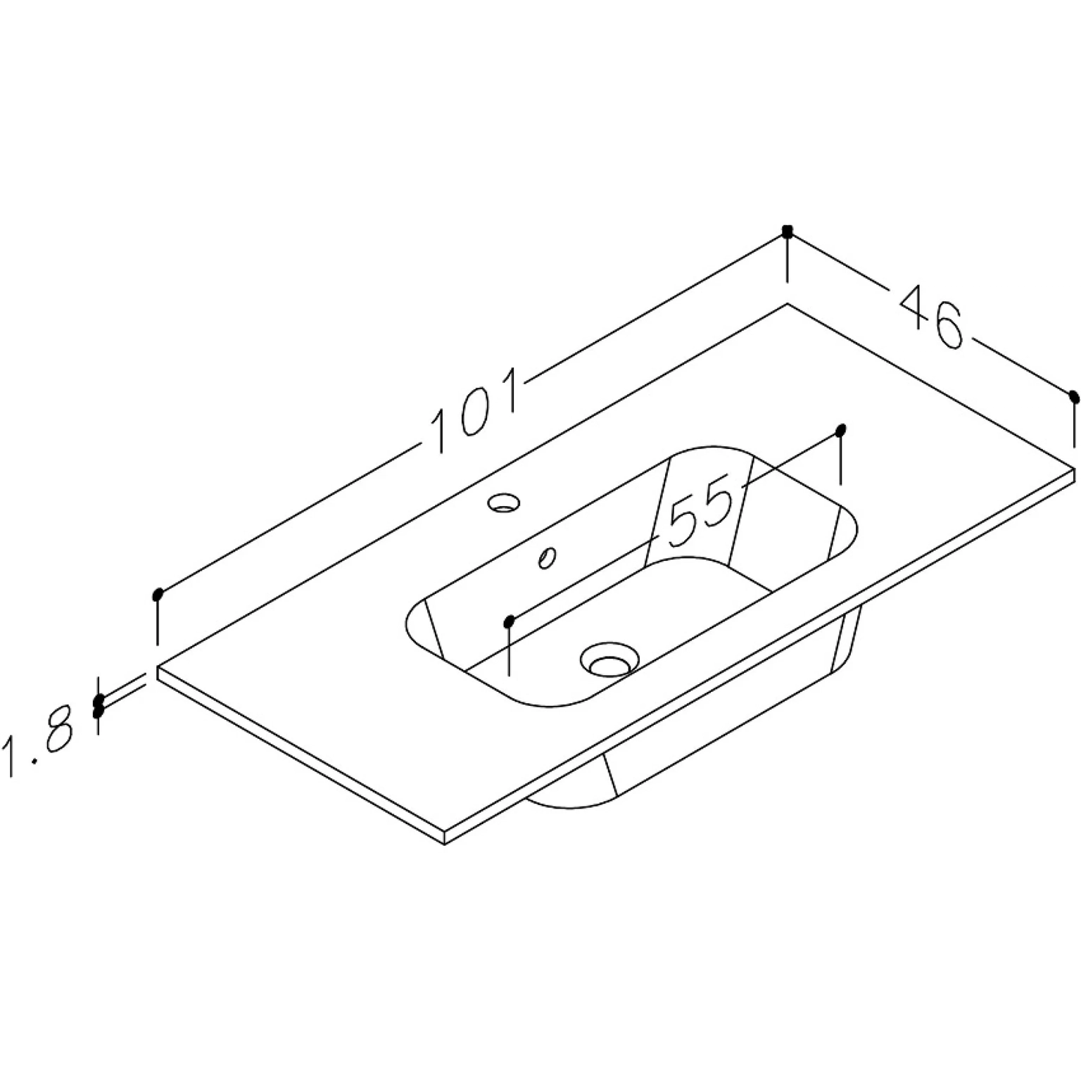 Praustuvas RB BATHROOM ELIDE, juodos sp., 100 x 1,8 x 46 cm-1
