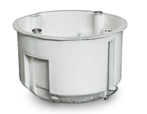 Vienvietė dėžutė į gipso kartoną, 45x71mm, 850° C, IP20, su varžteliais, baltos sp.-0