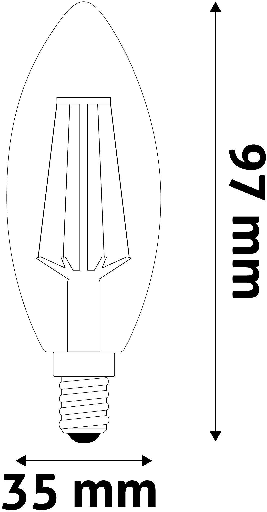 LED lemputė AVIDE, E14, 4,5W (=40W), 2700K, 220-240V, 470 lm, 360° - 3