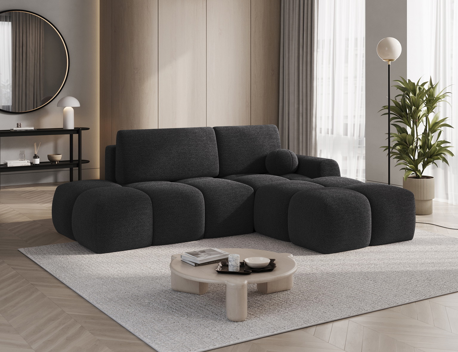 Kampinė sofa Vittario, tamsiai pilka sp., 170 x 227 cm x 95 cm - 4