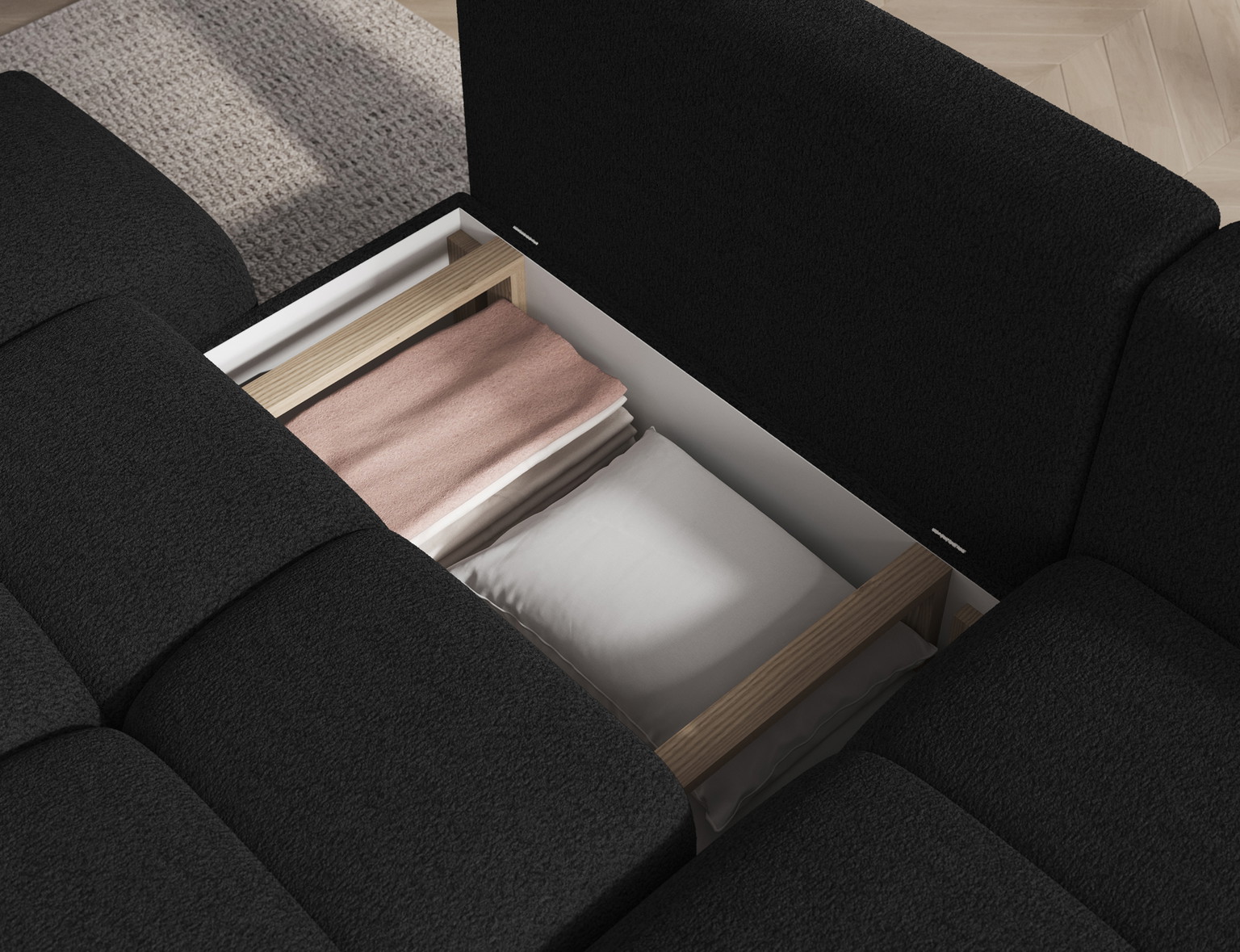 Kampinė sofa Vittario, tamsiai pilka sp., 170 x 227 cm x 95 cm - 7