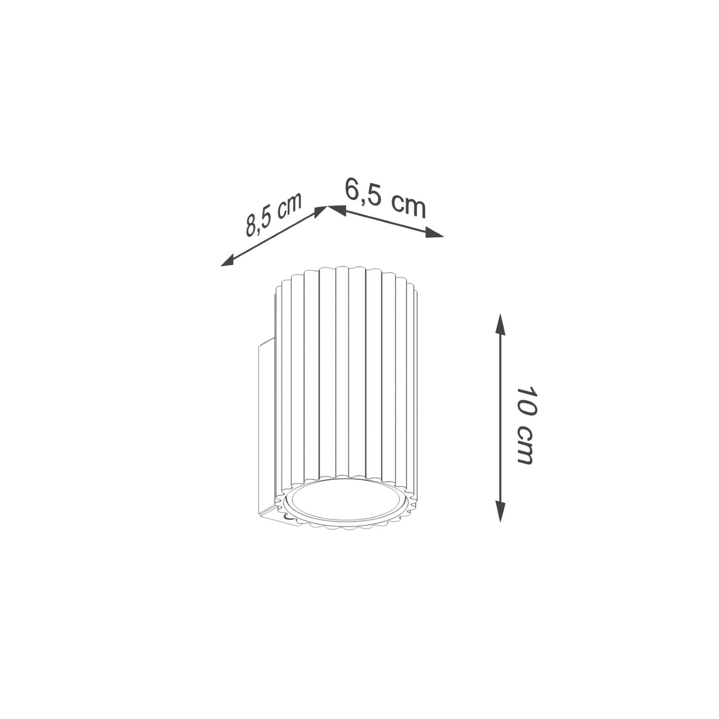 Sieninis šviestuvas SOLLUX KARBON 10, GU10, 1 x max 10W LED, balta - 8