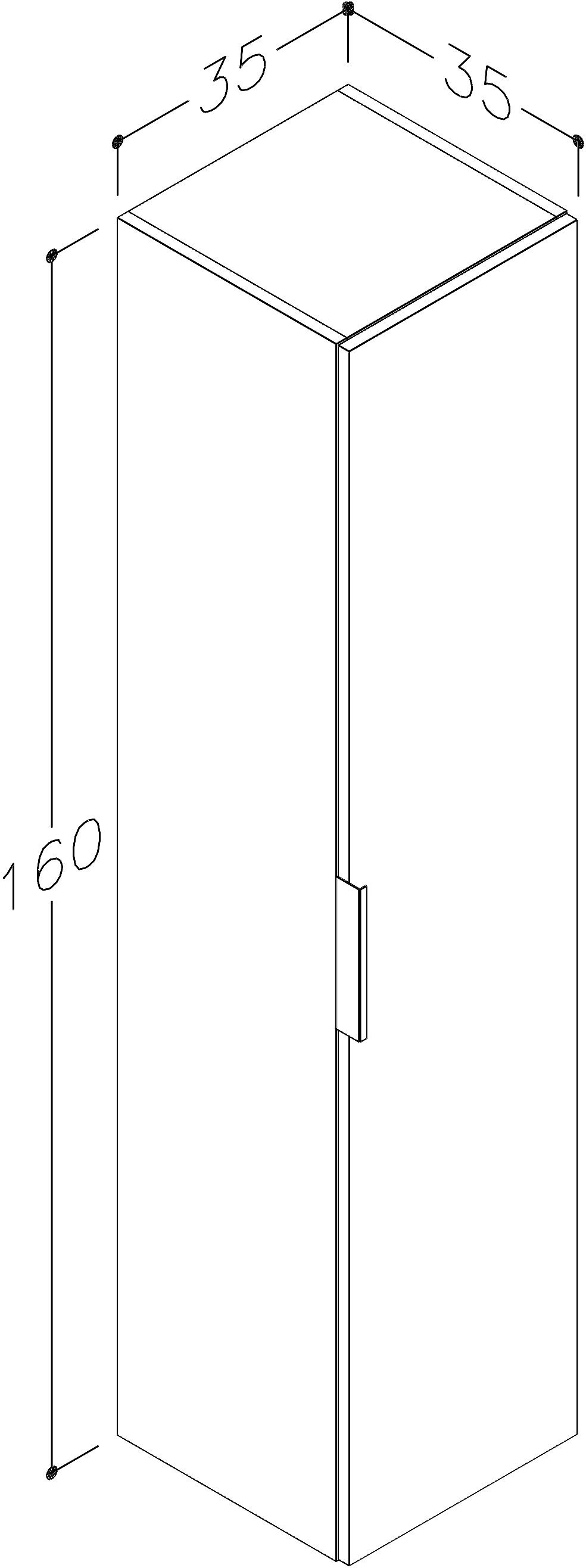 Vonios spintelė RB BATHROOM MONO, ūkinė, baltos sp., 35 x 160 x 35 cm - 3