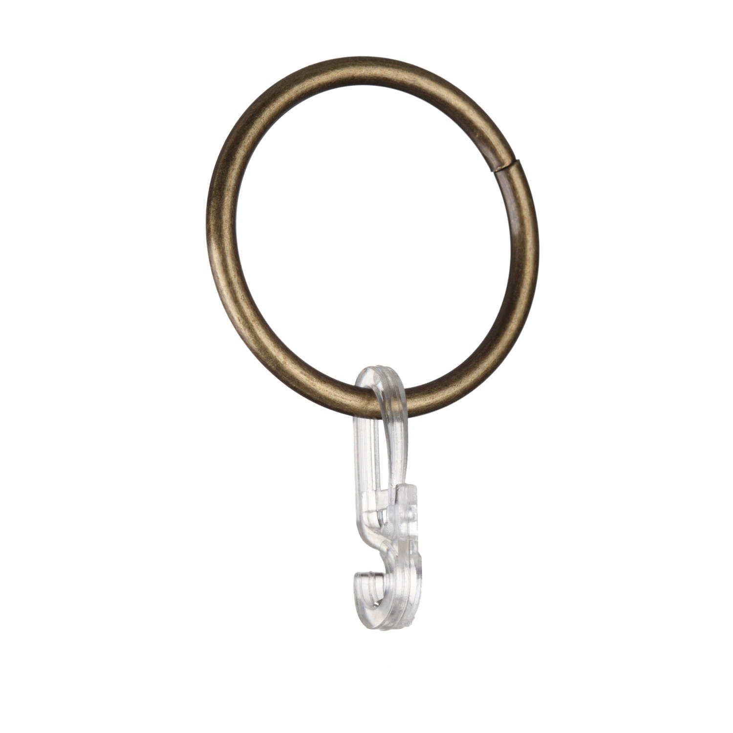 Karnizo žiedai su kabliukais CLASSIC, šviesaus sendinto aukso sp., Ø 25 mm, 10 vnt.