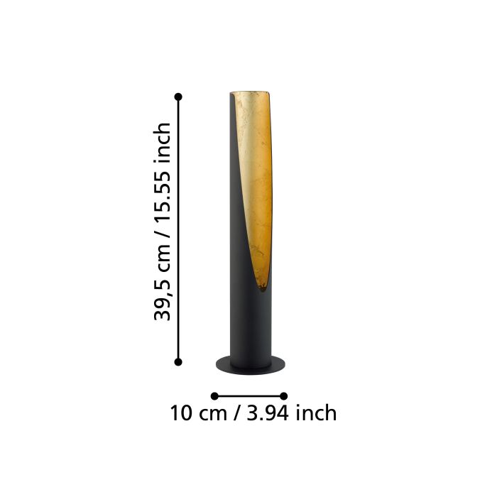 Stalinis šviestuvas EGLO BARBOTTO 1xGU10 4,5 W kompl. su lempute juodos sp, Ø6cm, h39,5cm - 5