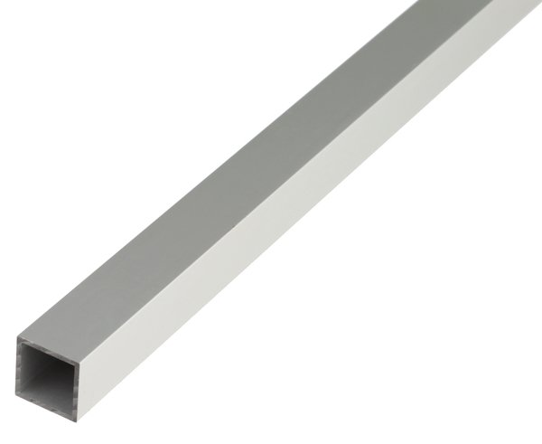 Aliumininis kvadratinis profiliuotis, anoduotas, sidabrinės sp., 474539, 20 x 20 x 1,5 x 2000 mm