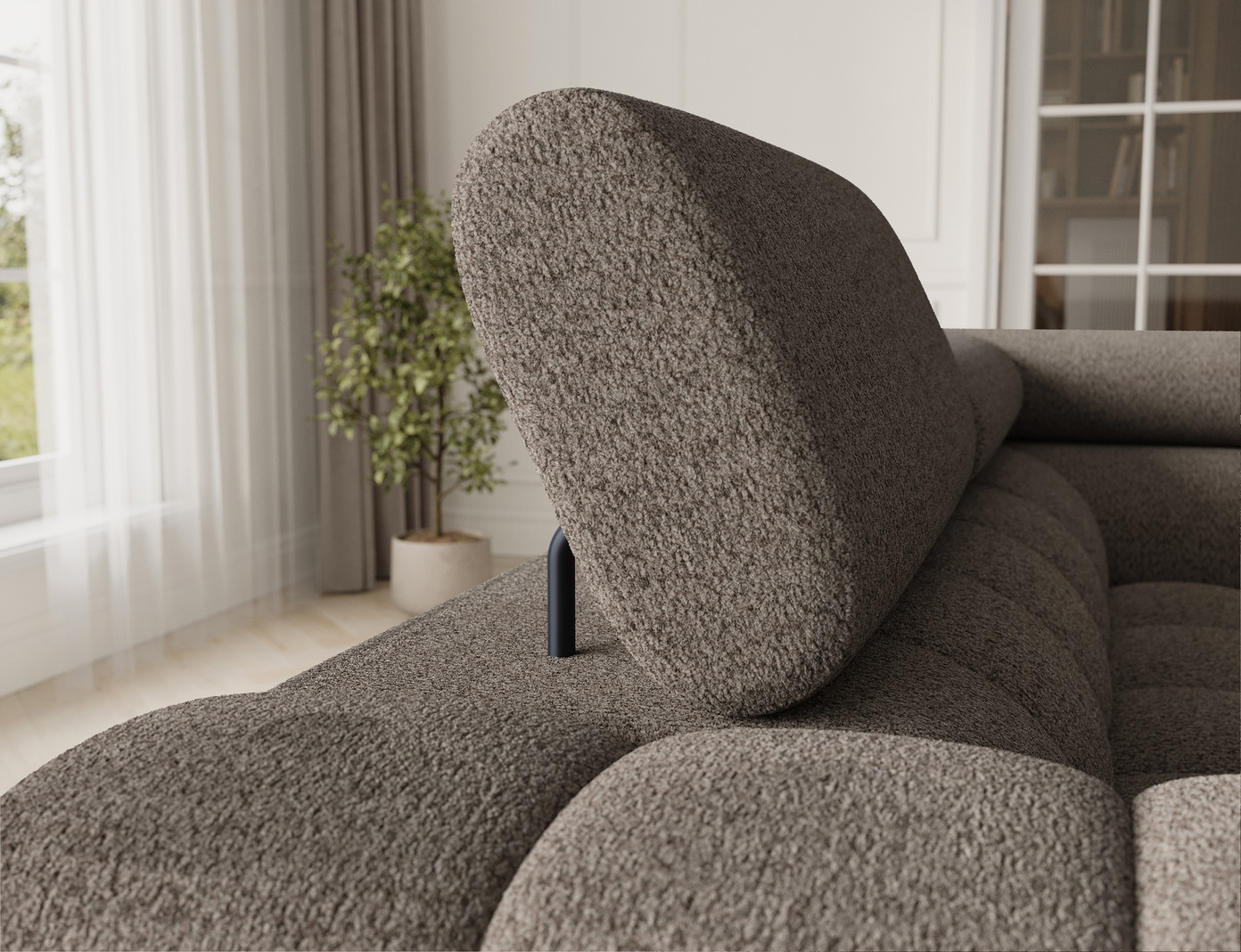 Kampinė sofa Fectory, ruda sp., 205 x 346 cm x 93 cm - 8