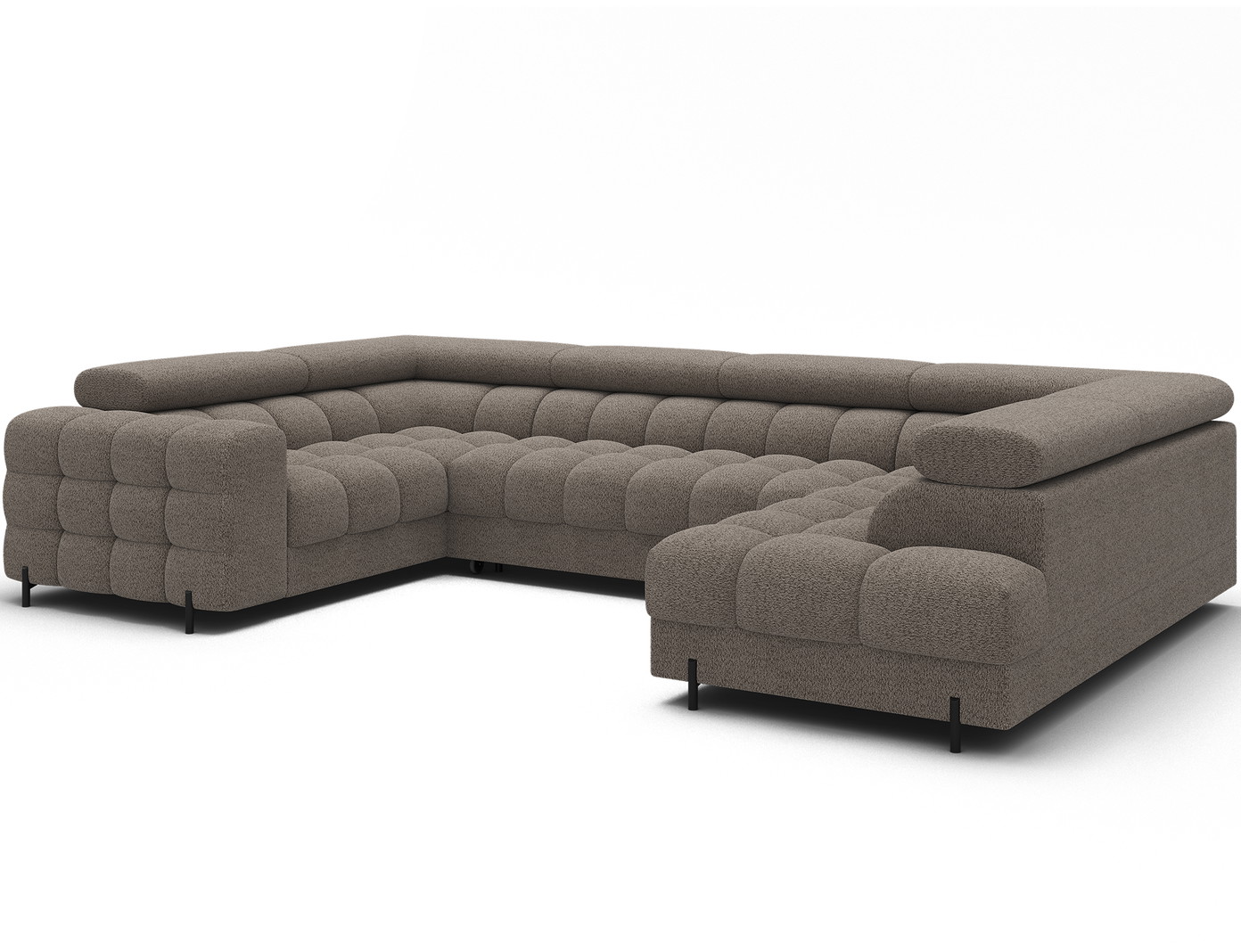 Kampinė sofa Fectory, ruda sp., 205 x 346 cm x 93 cm - 3