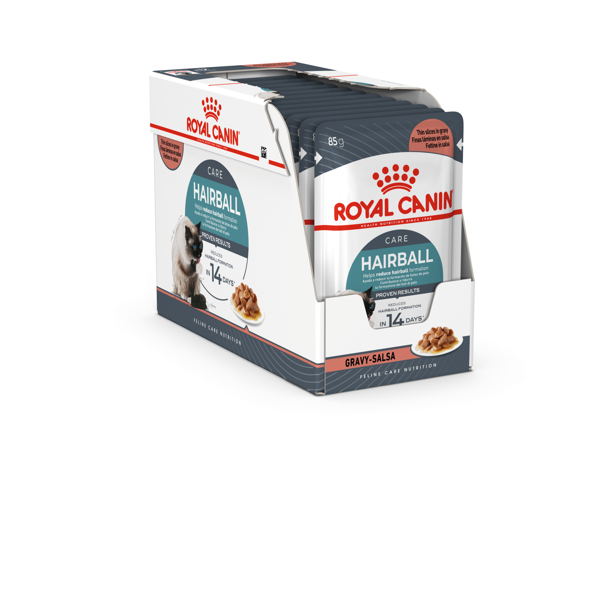 Šlapias kačių ėdalas ROYAL CANIN HAIRBALL CARE IN GRAVY, 12 x 85 g
