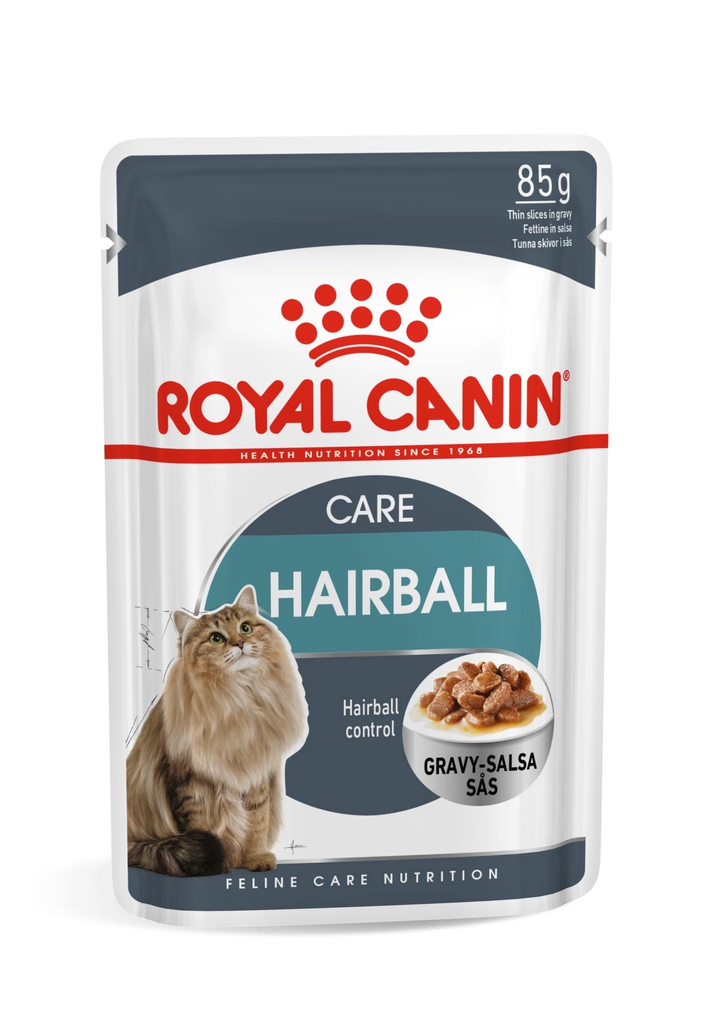 Šlapias kačių ėdalas ROYAL CANIN HAIRBALL CARE IN GRAVY, 12x85 g-1