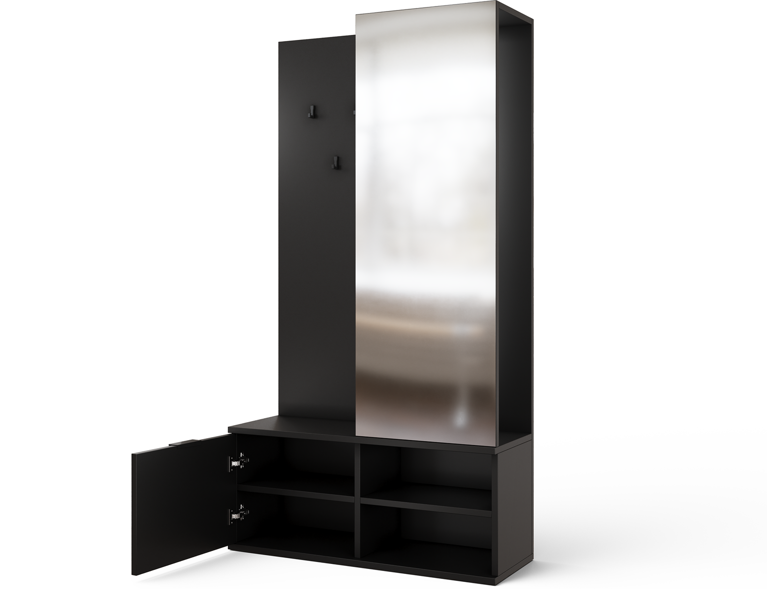Prieškambario spinta Oturra, juoda sp., 35 cm x 100 cm x 189 cm - 5