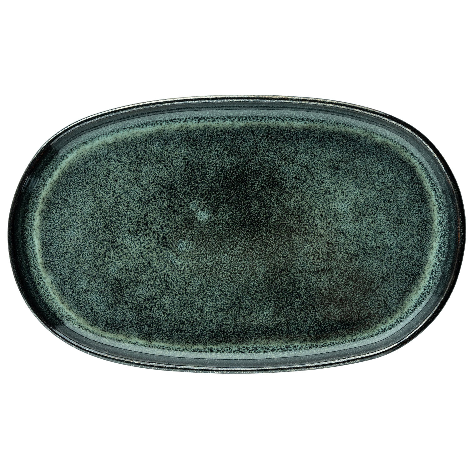 Ovali lėkštė AURORA AYANA DARK, t. žalios sp., 28 cm-0