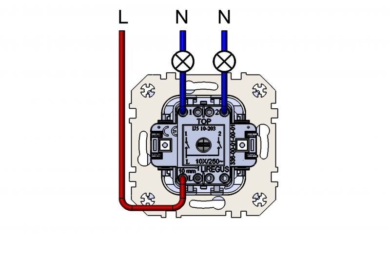 Impulsinis 2 klavišų jungiklis EPSILON, be rėmelio su spyruokliniais kontaktais, baltos sp. - 5