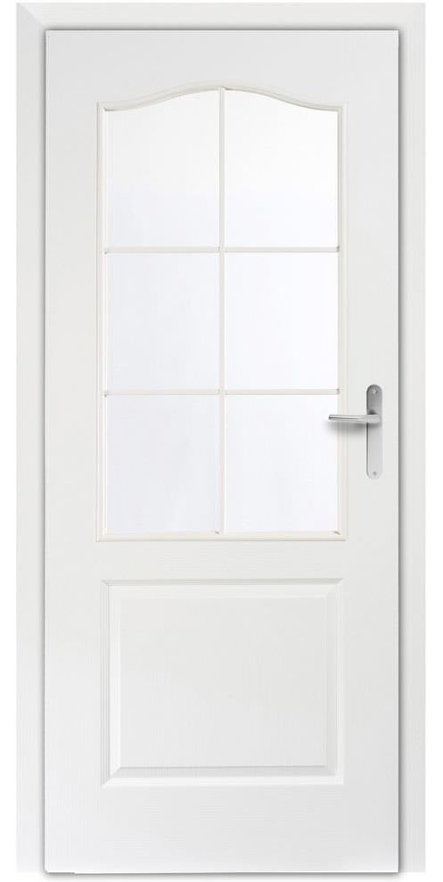 Durų varčia DOMIDOR CAMDEN, baltos sp., su stiklu, 744 x 2030 mm, kairė - 1 nuotrauka