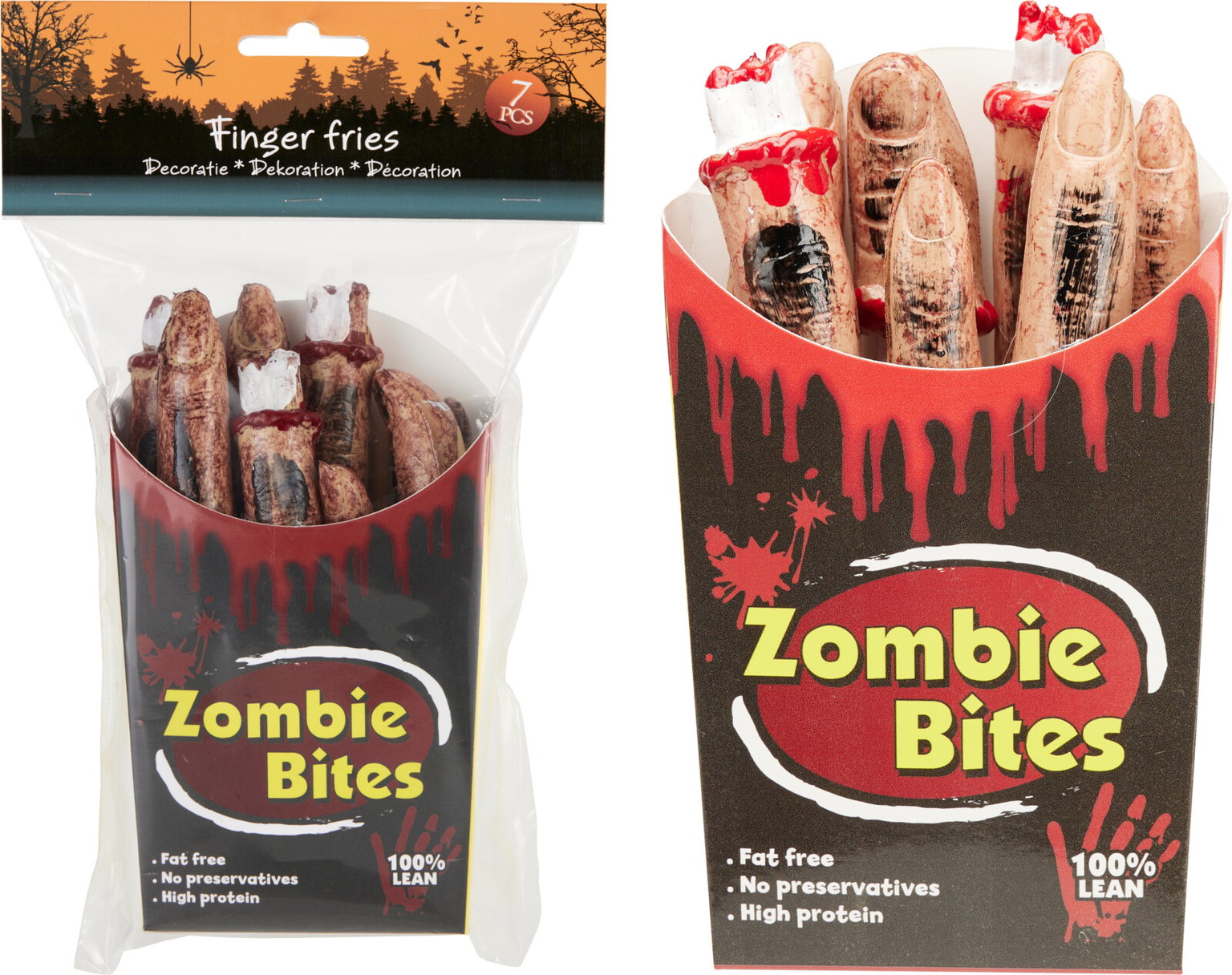 Dekoracijų rinkinys HALLOWEEN FINGER FRIES, įvairių sp., 4 x 15 x 23 cm, 7 vnt-0