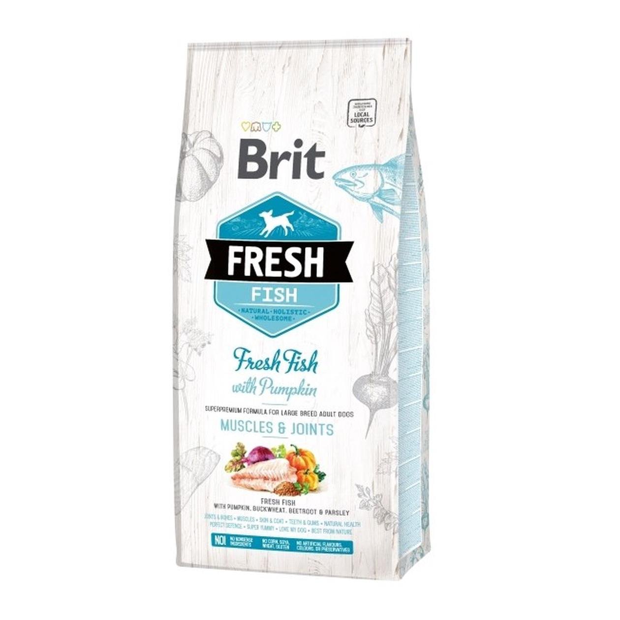 Sausas šunų ėdalas BRIT Fresh Fish With Pumpkin Adult Large, su žuvimi ir moliūgu, 2,5 kg-0