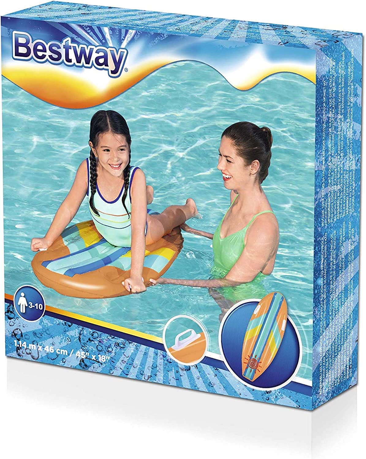 Pripučiamas vandens čiužinys BESTWAY Sunny Surf Rider, 114 x 46 cm - 3