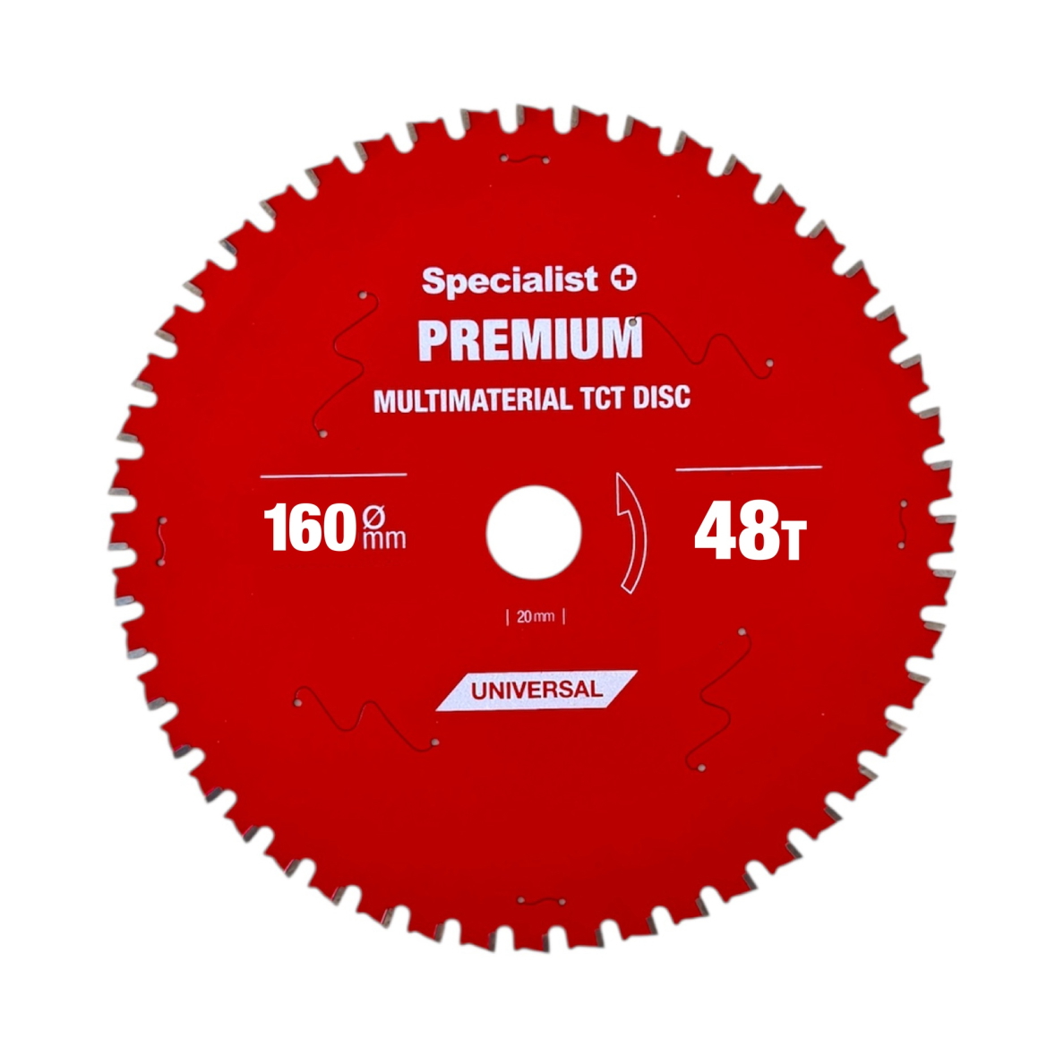 Universalus pjovimo diskas SPECIALIST+ Premium, 160 x 1,6 x 20 mm, 48 dantų, 0°, TCT-0