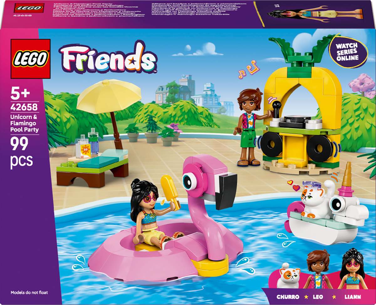 Konstruktorius LEGO Friends Unicorn & Flamingo Pool Party-0