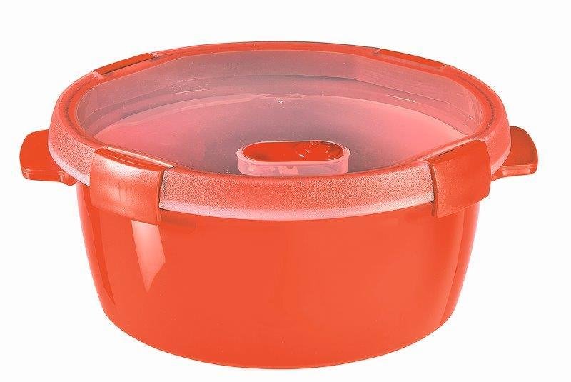 Plastikinis maisto laikymo indelis CURVER Smart Eco Line, raudonos sp., h10 x 22 x 22 cm, 1,6 L