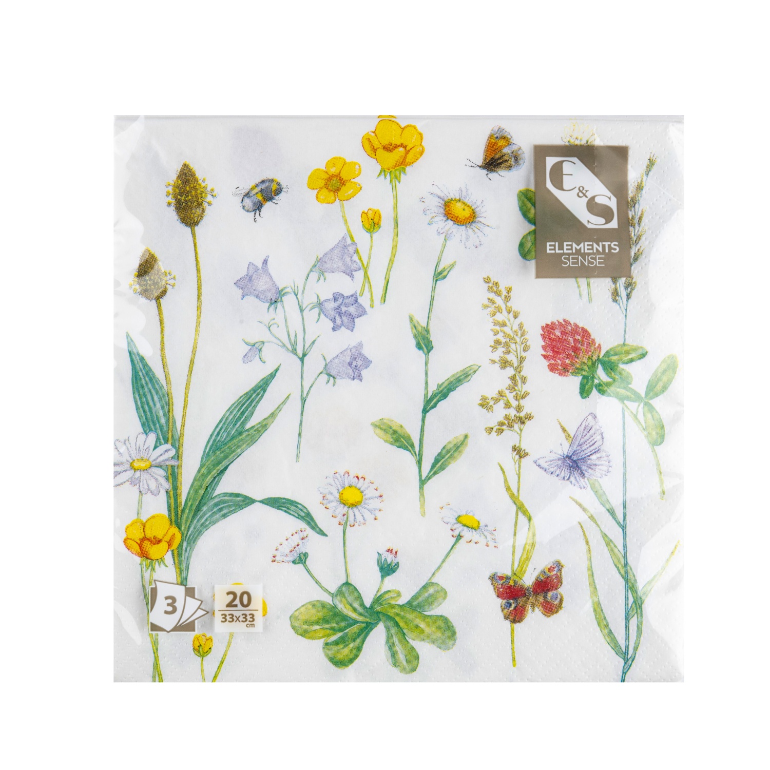 Servetėlės ELEMENTS SENSE FLOWERS, 3 sl., 33 x 33 cm, 20 vnt-0