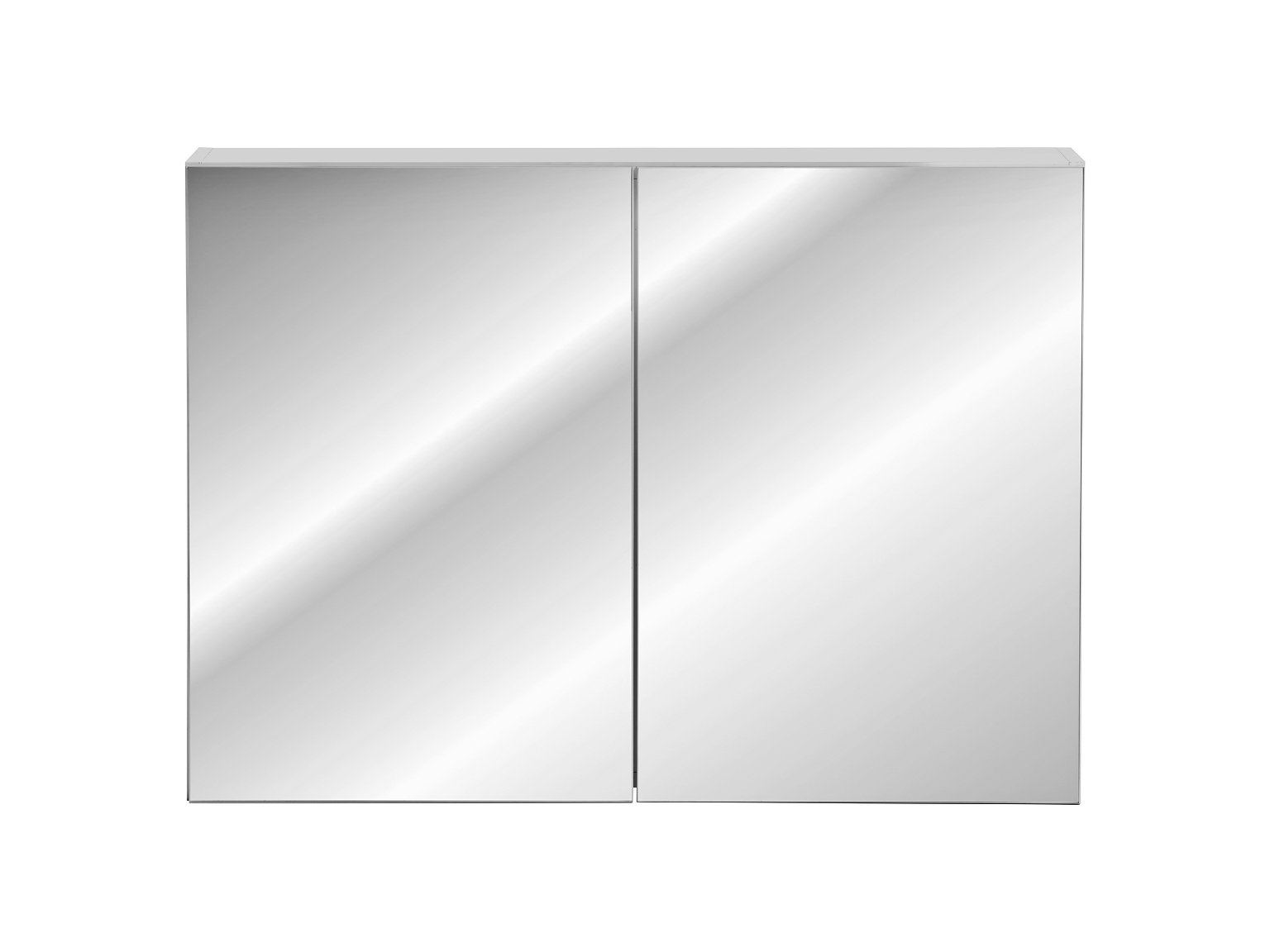 Vonios spintelė su veidrodžiu LEONARDO WHITE 84-90-B-2D, balta - 2