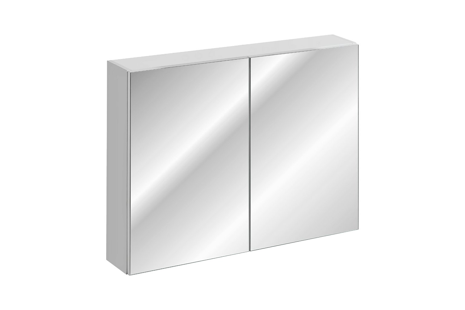 Vonios spintelė su veidrodžiu LEONARDO WHITE 84-90-B-2D, balta