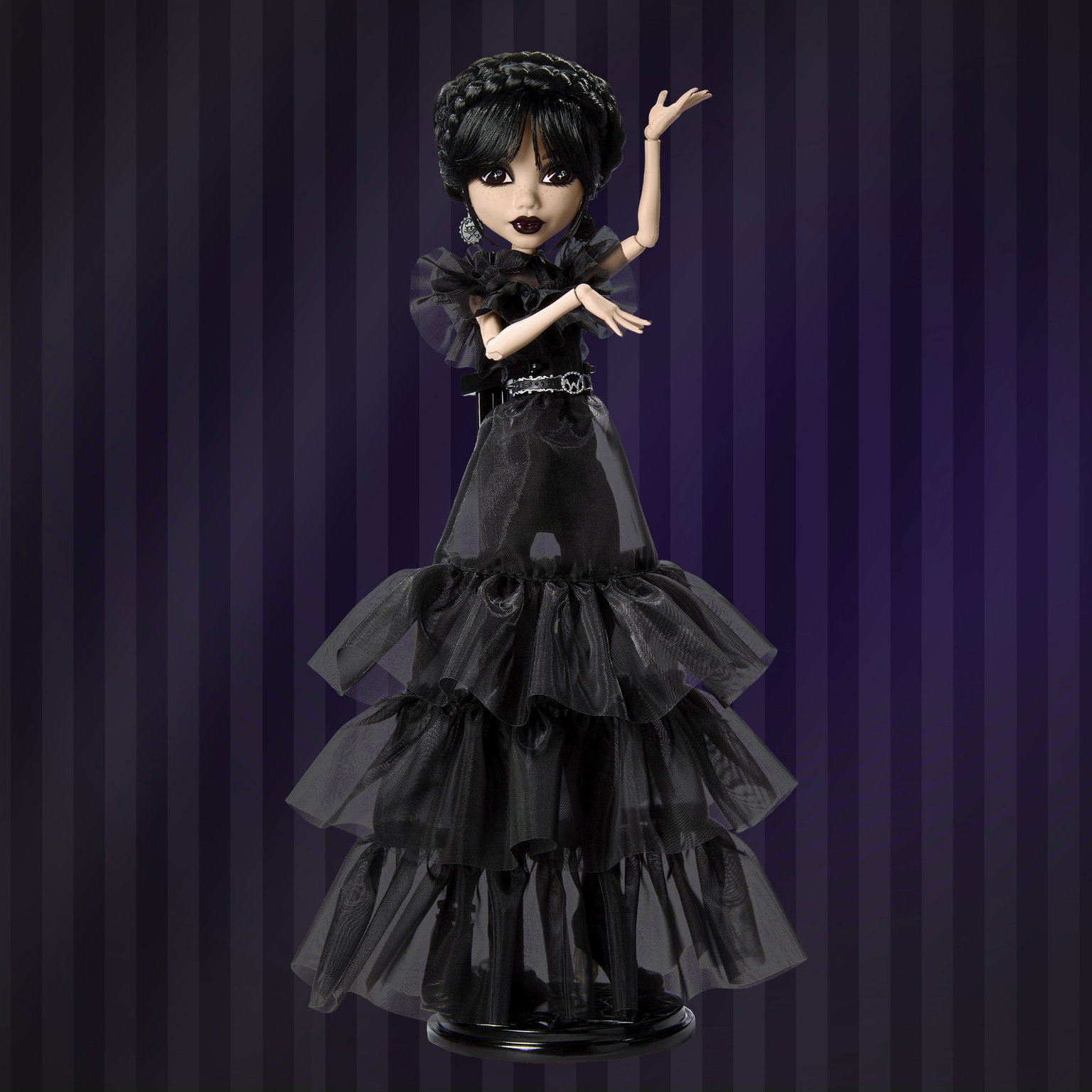 „Monster High X Wednesday“  lėlė Trečiadienė juoda suknele - 7