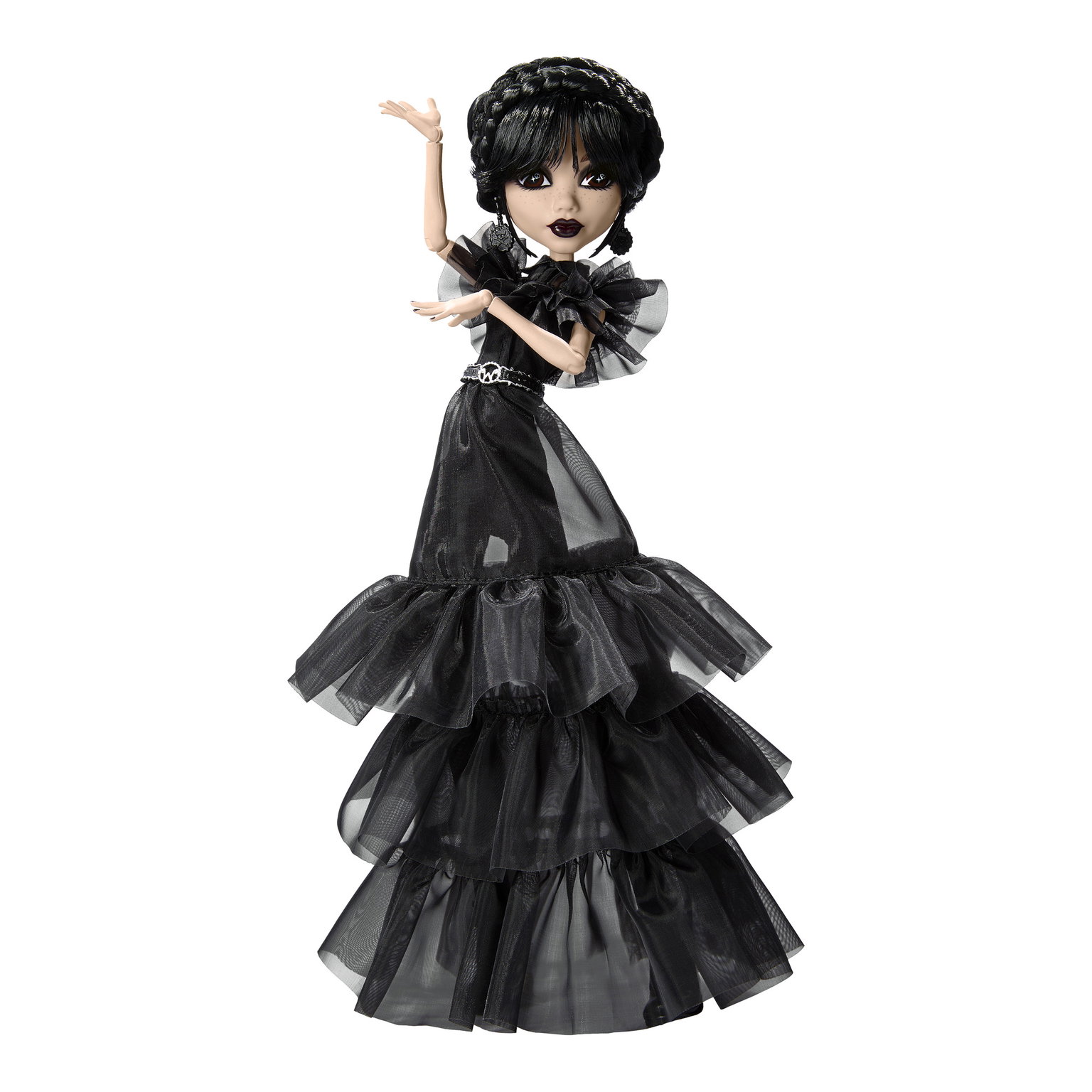 „Monster High X Wednesday“  lėlė Trečiadienė juoda suknele-0